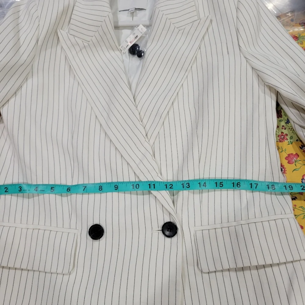 NWT! MADEWELL Relaxed Blazer in Pinstripe Linen Blend NU290_10